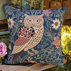 Embroidered Owl Pillow Image 1