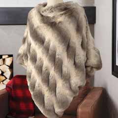 Lucerne Faux Fur Poncho Image 1