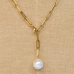 Pearl & Chain Link Necklace Image 2