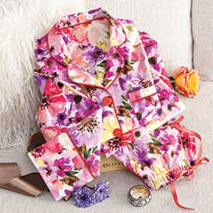 Olive & Cocoa Watercolor Fleur Pajamas Image 1