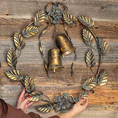 Patinaed Jingle Bell Wreath Image 3