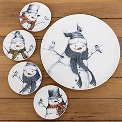 Friendly Snowman Plate Set Image 3
