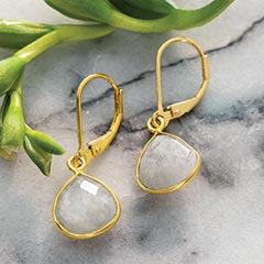 Faceted Moonstone Earrings Image 1