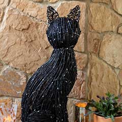 Lit Feline Vine Sculpture Image 3