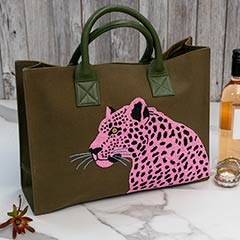 Beaded Jaguar Canvas Tote Image 2