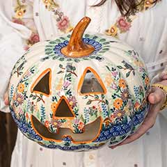 Fabulous Fleur Ceramic Pumpkin Image 2