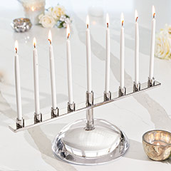 Simon Pearce Glass Menorah Image 1