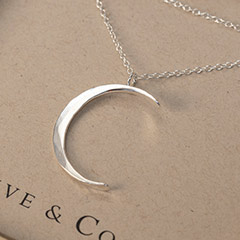 Crescent Moon Silver Necklace Image 4