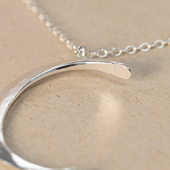 Crescent Moon Silver Necklace Image 5
