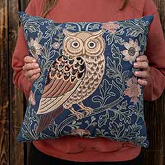 Embroidered Owl Pillow Image 2
